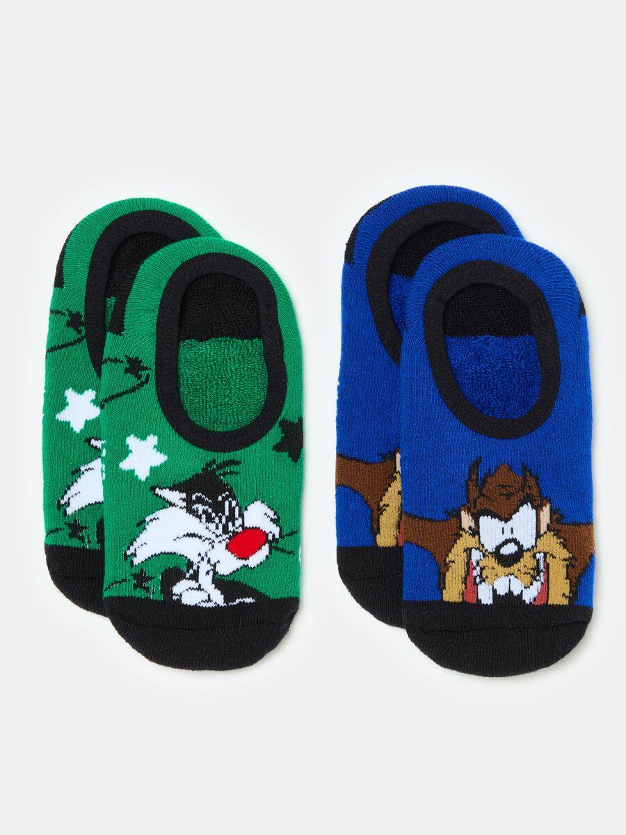 Two-pair pack Taz slipper socks in organic cotton_0