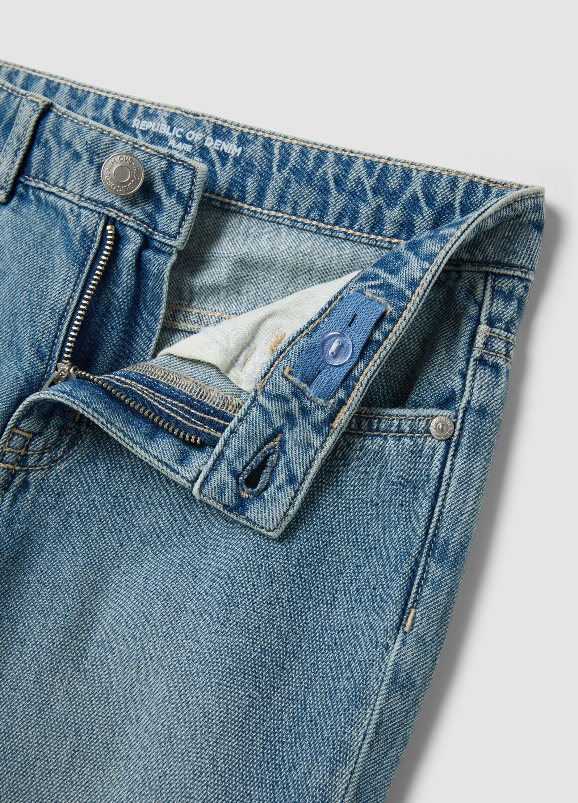 Light blue pure cotton flare jeans