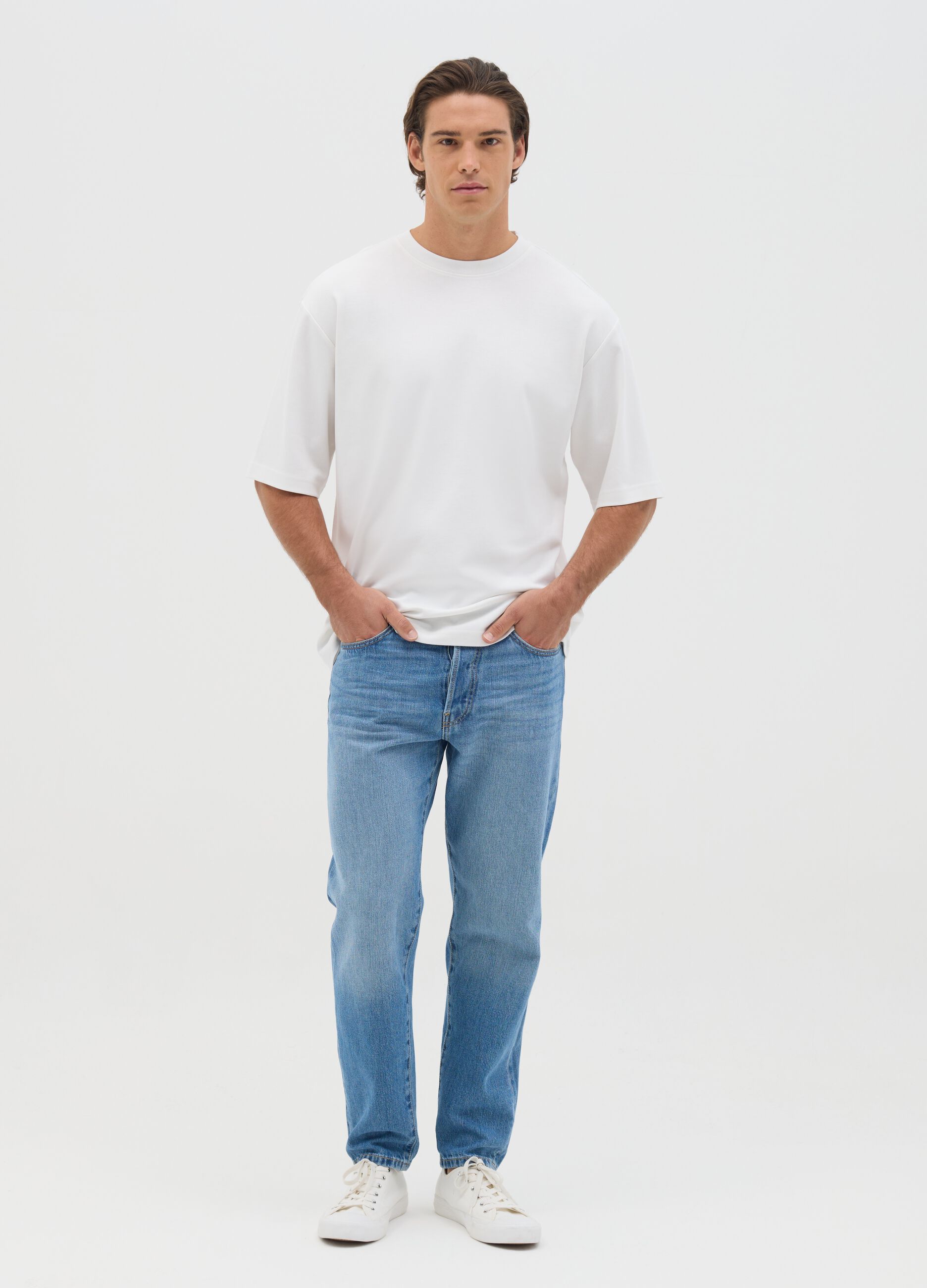 White short sleeve cotton t-shirt