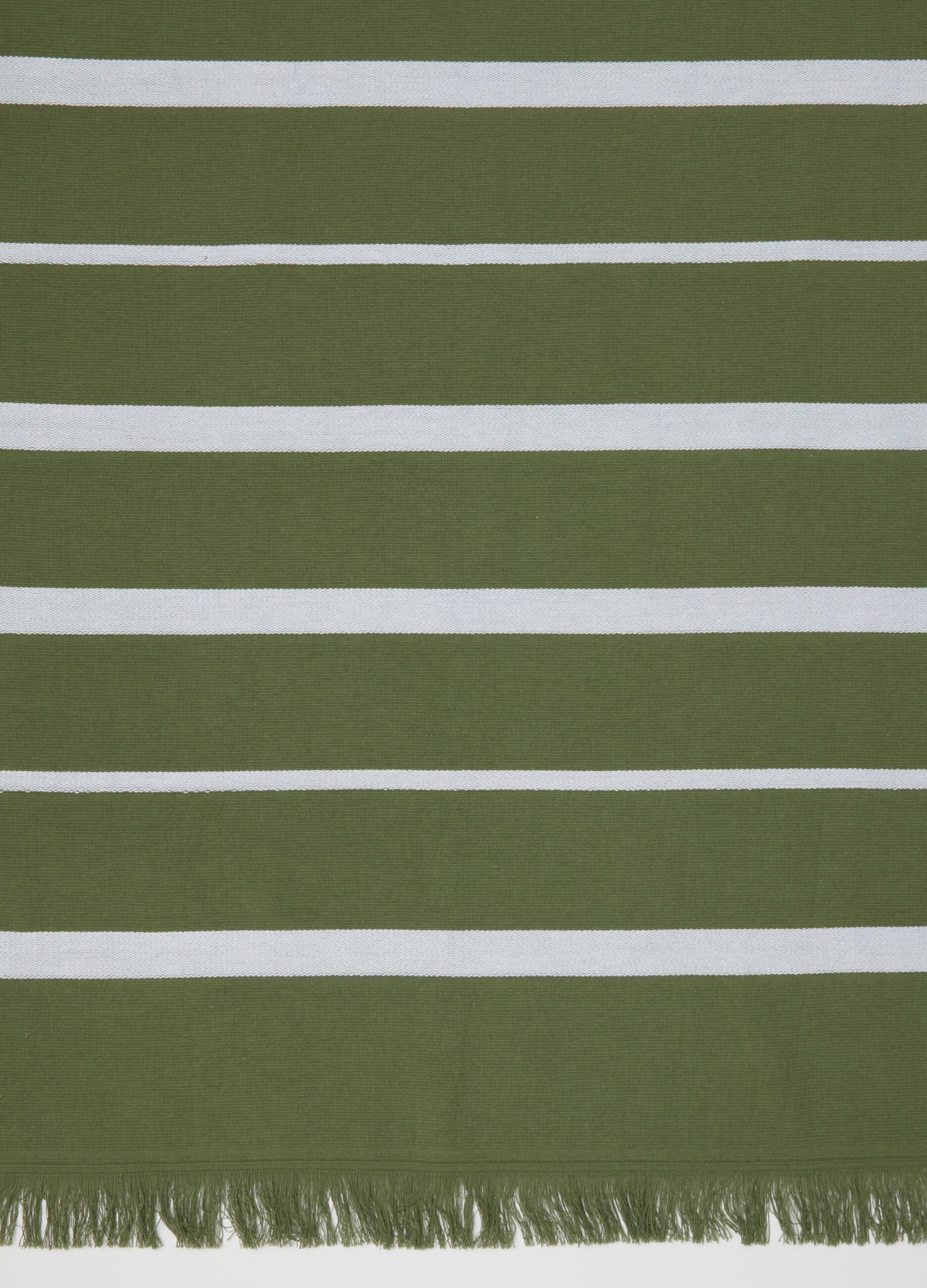 Women's multicolour cotton beach towel with fringes