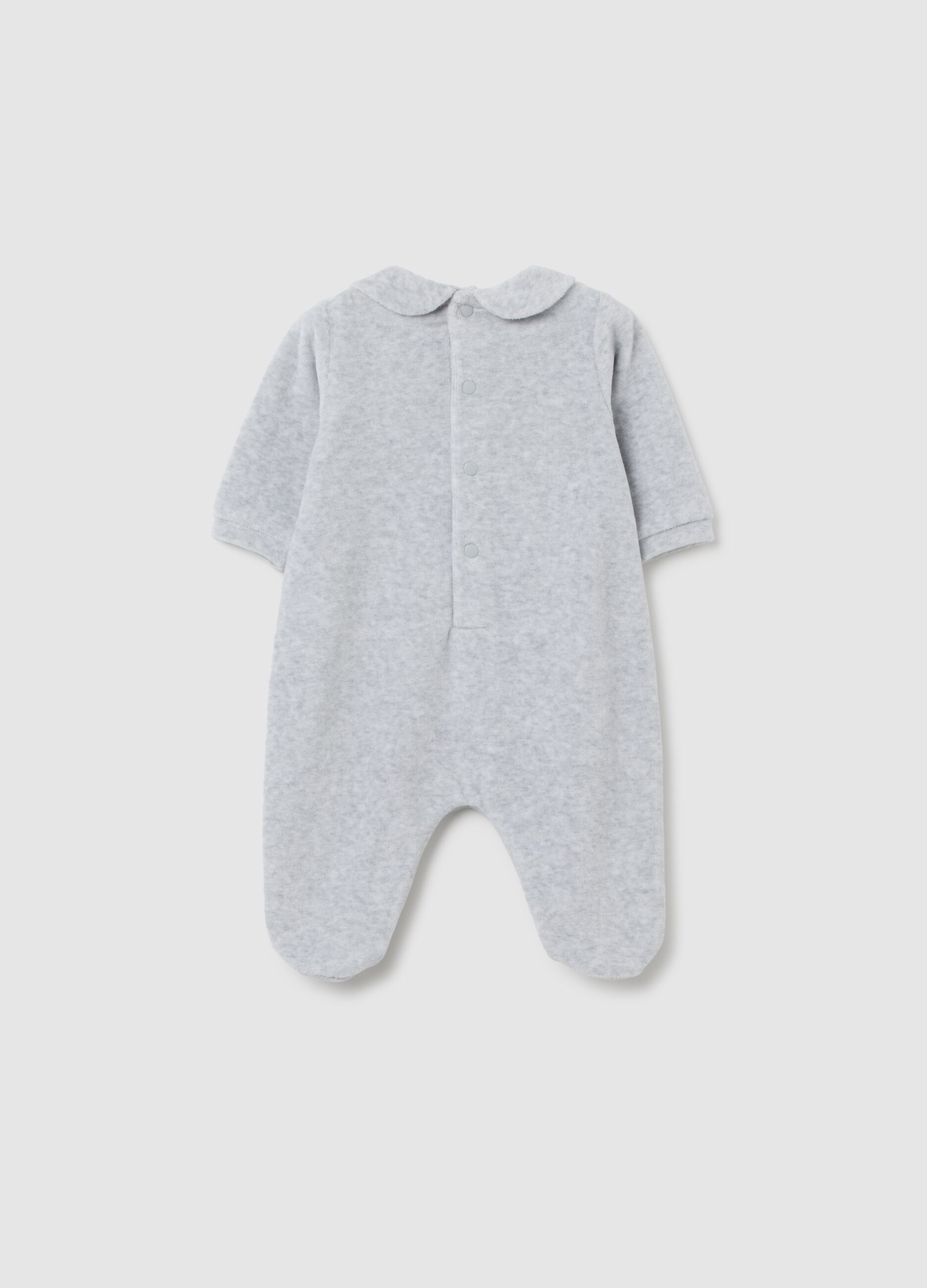 Grey newborn cotton blend romper