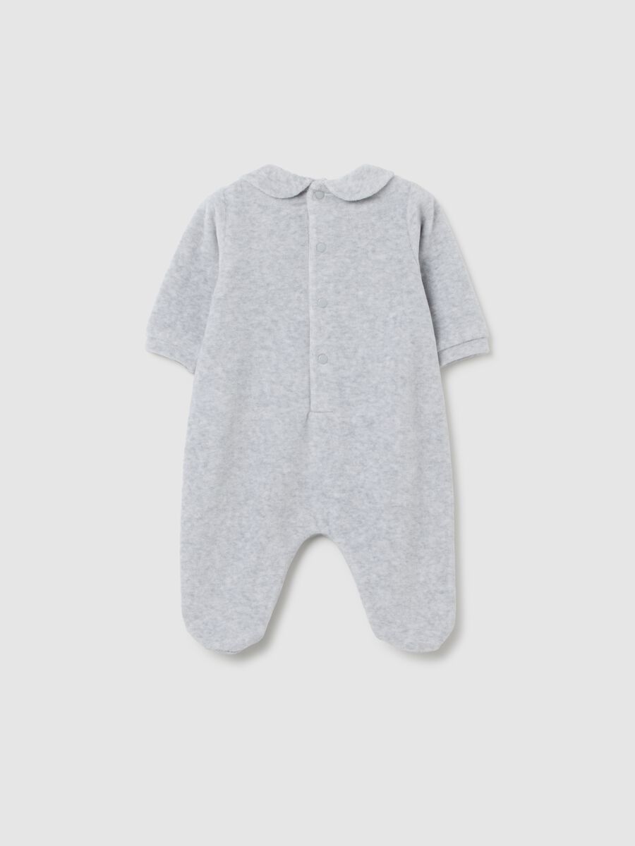 Grey newborn cotton blend romper_1