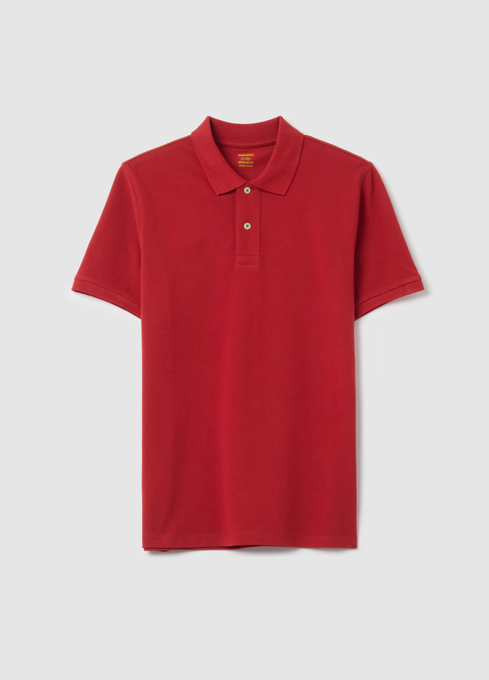 Solid colour polo shirt in organic cotton