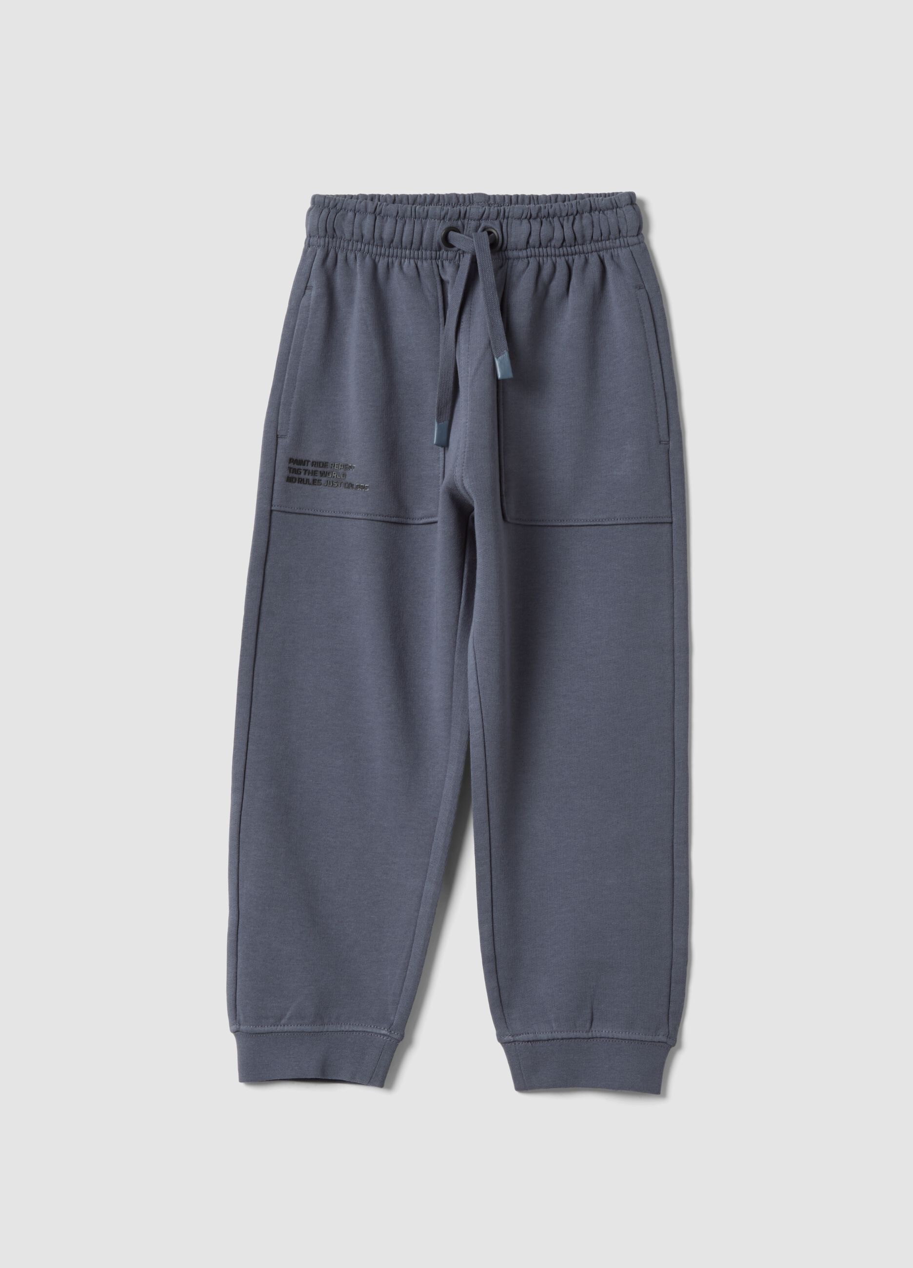Dark grey kids&rsquo; pure cotton over-fit jogger trousers