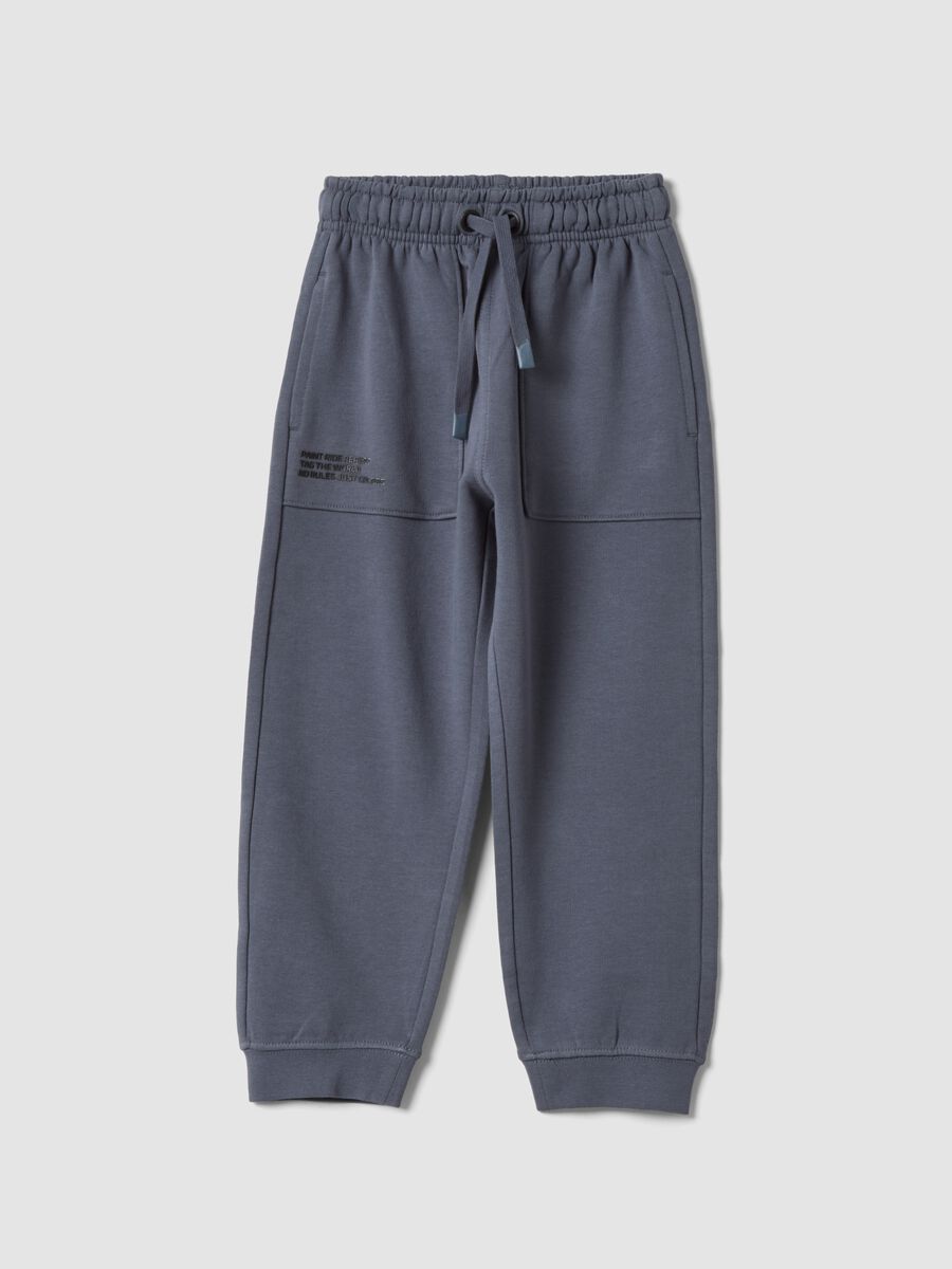 Dark grey kids&rsquo; pure cotton over-fit jogger trousers_0