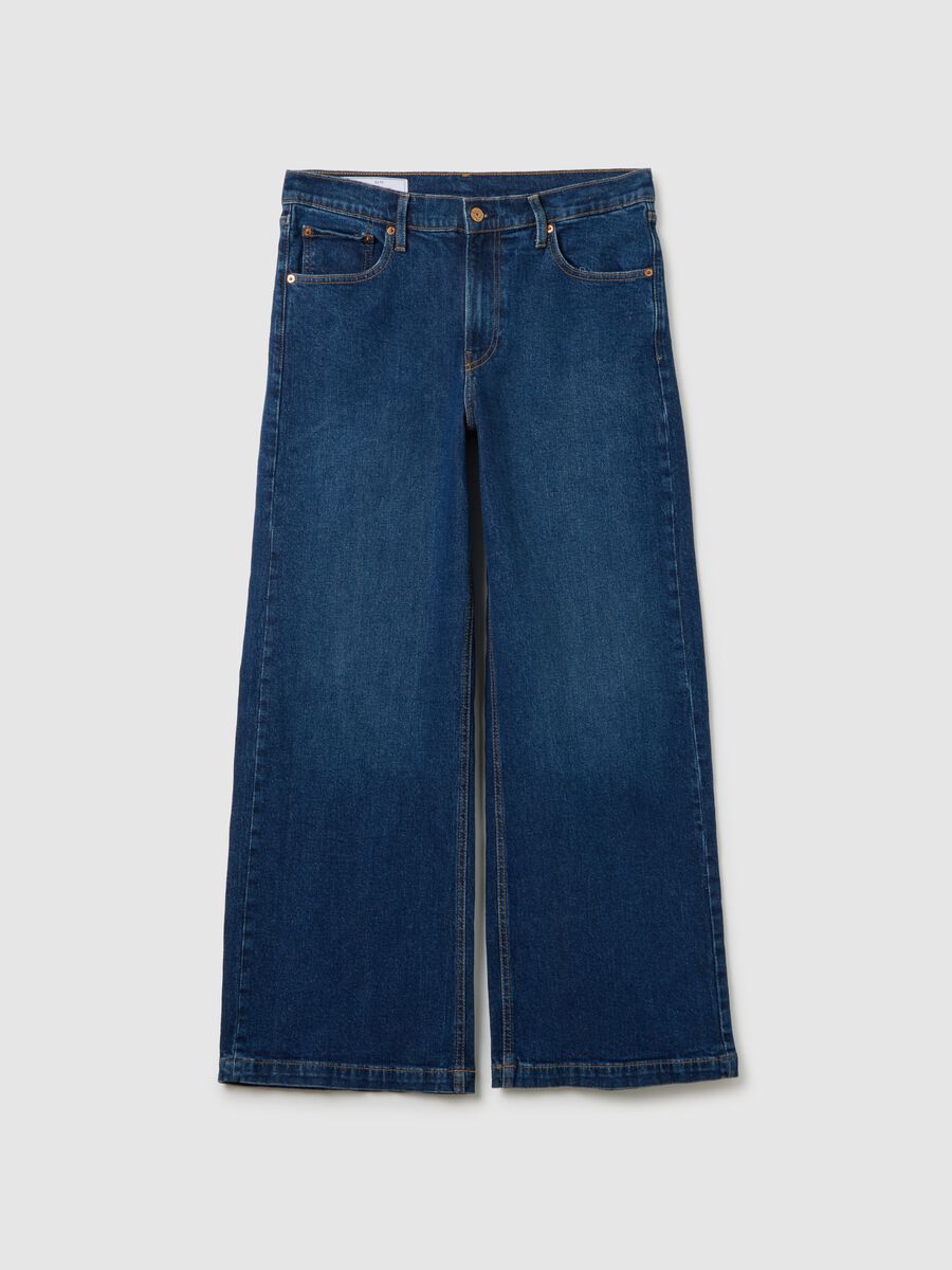 Wide-leg jeans with high waist_0