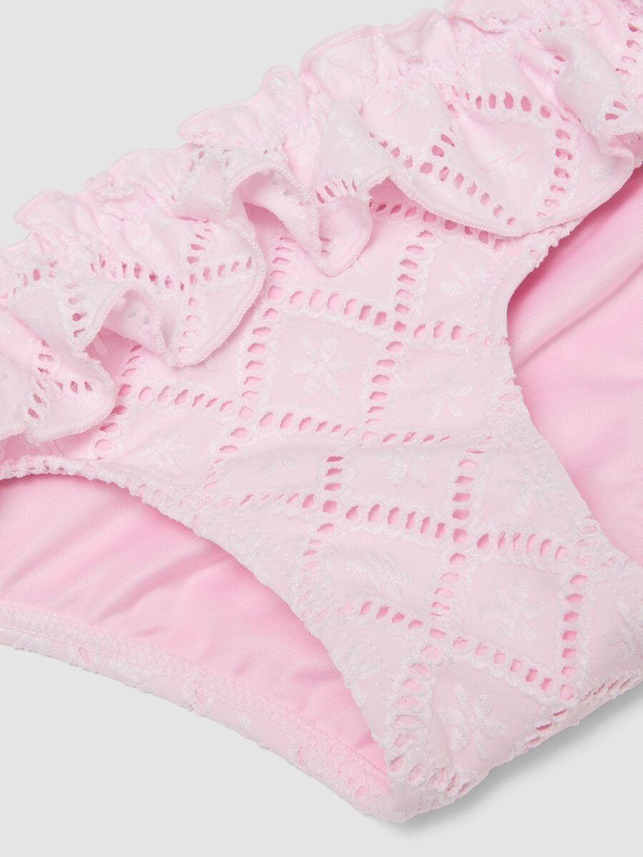 Pink stretchy bikini bottoms with frill_3