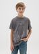 Grey regular fit children's cotton t-shirt with print_0