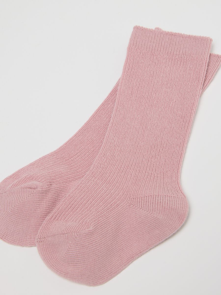Multicolour Cotton Blend Baby Long Socks Tripack_2