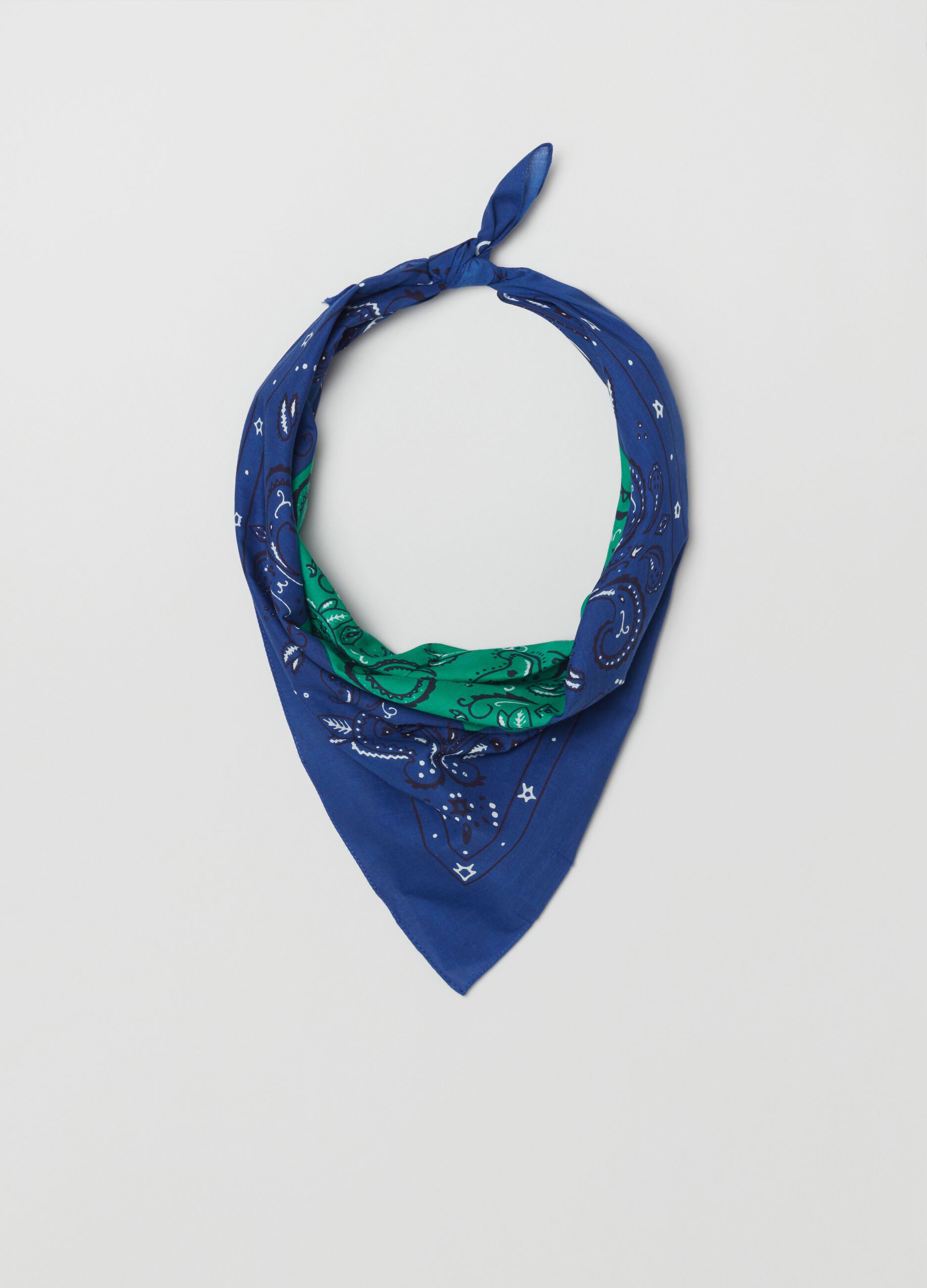 Foulard in cotone con fantasia paisley_0