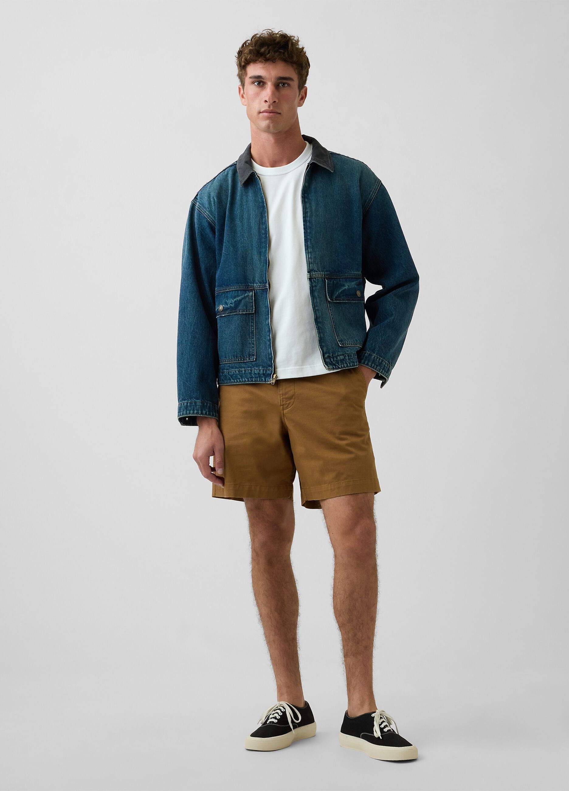 Stretch cotton shorts