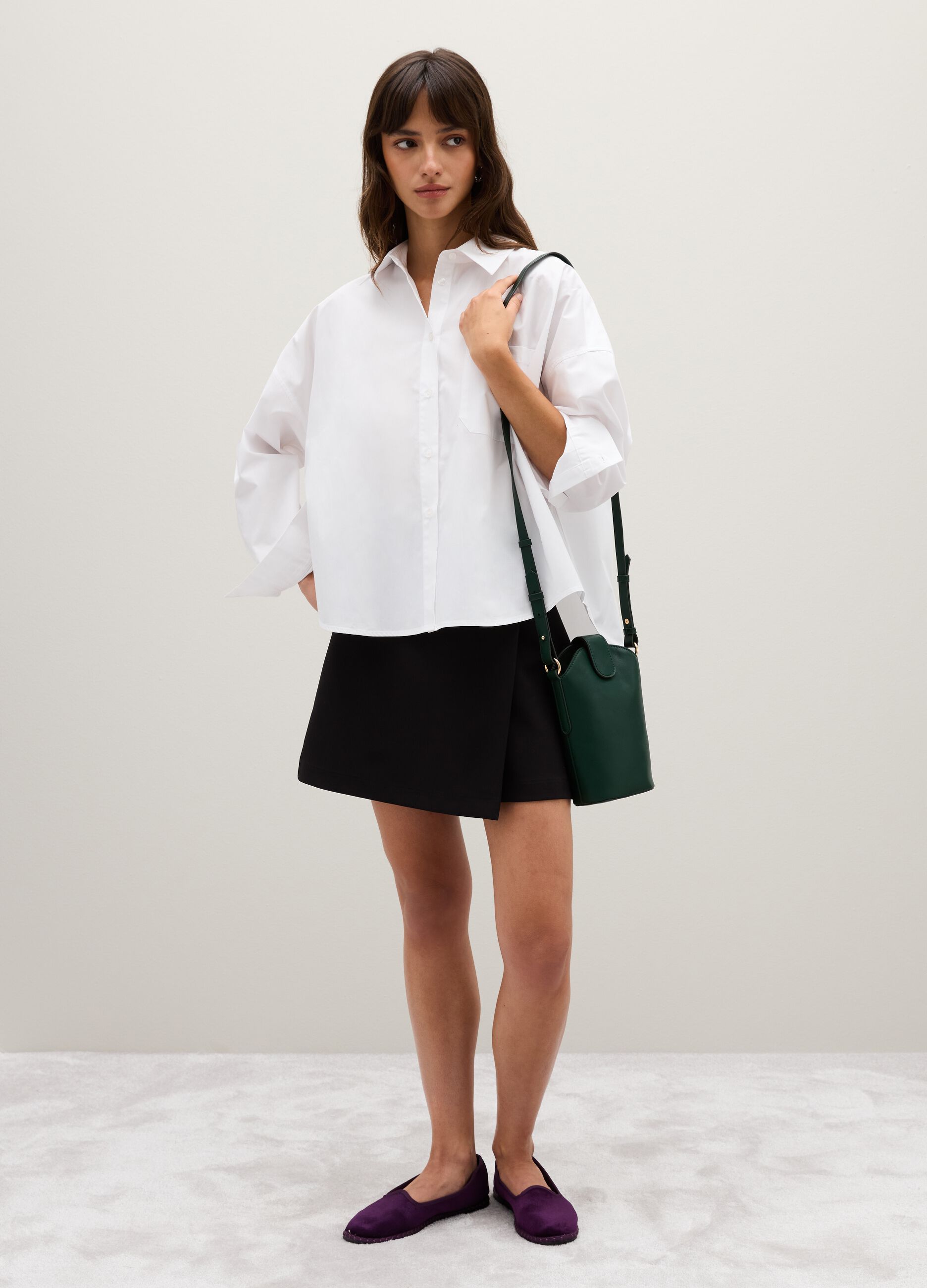 Green Bag with Shoulder Strap