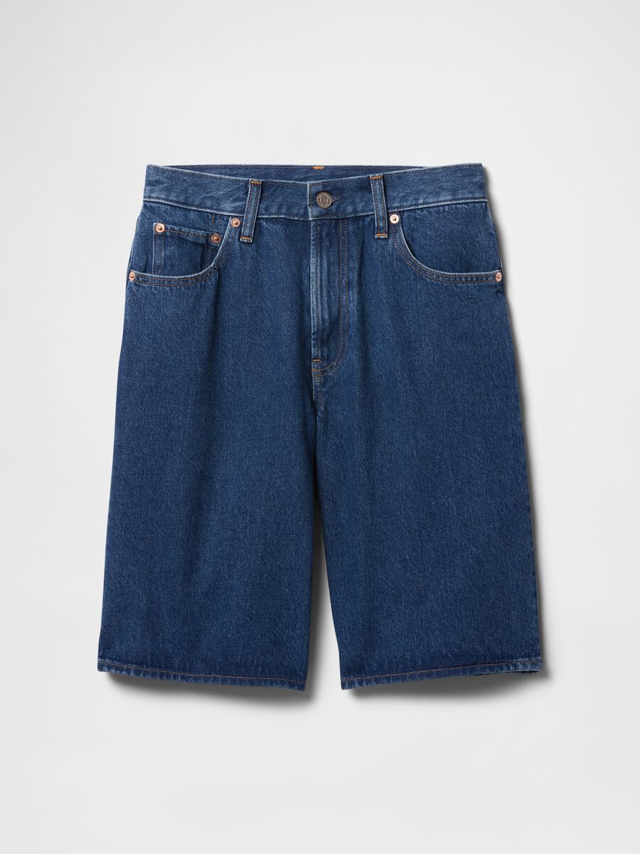 Pantaloncini in denim blu_6