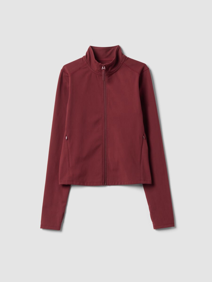 Full-zip rossa fitted in tessuto elasticizzato ALTAVIA STUDIO_4