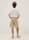 Shorts in puro cotone beige da ragazzo comfort fit_1