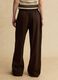 Brown wide leg linen blend trousers_2