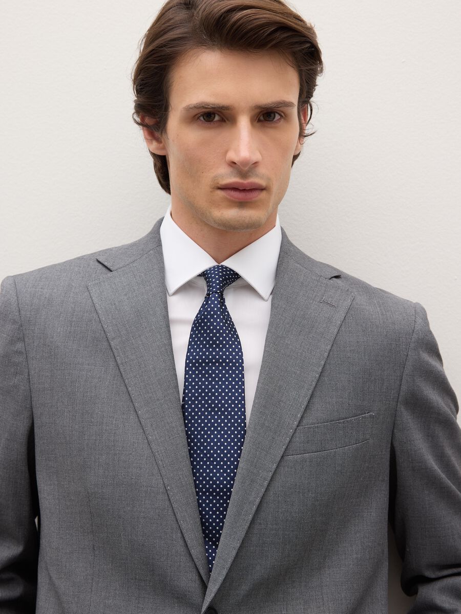 Grey business blazer in stretch fabric_3