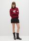 Red cotton blend regular fit sweatshirt with Christmas print_1