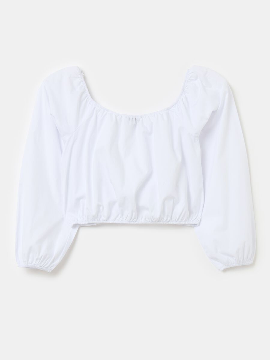 Blusa cropped in cotone_1