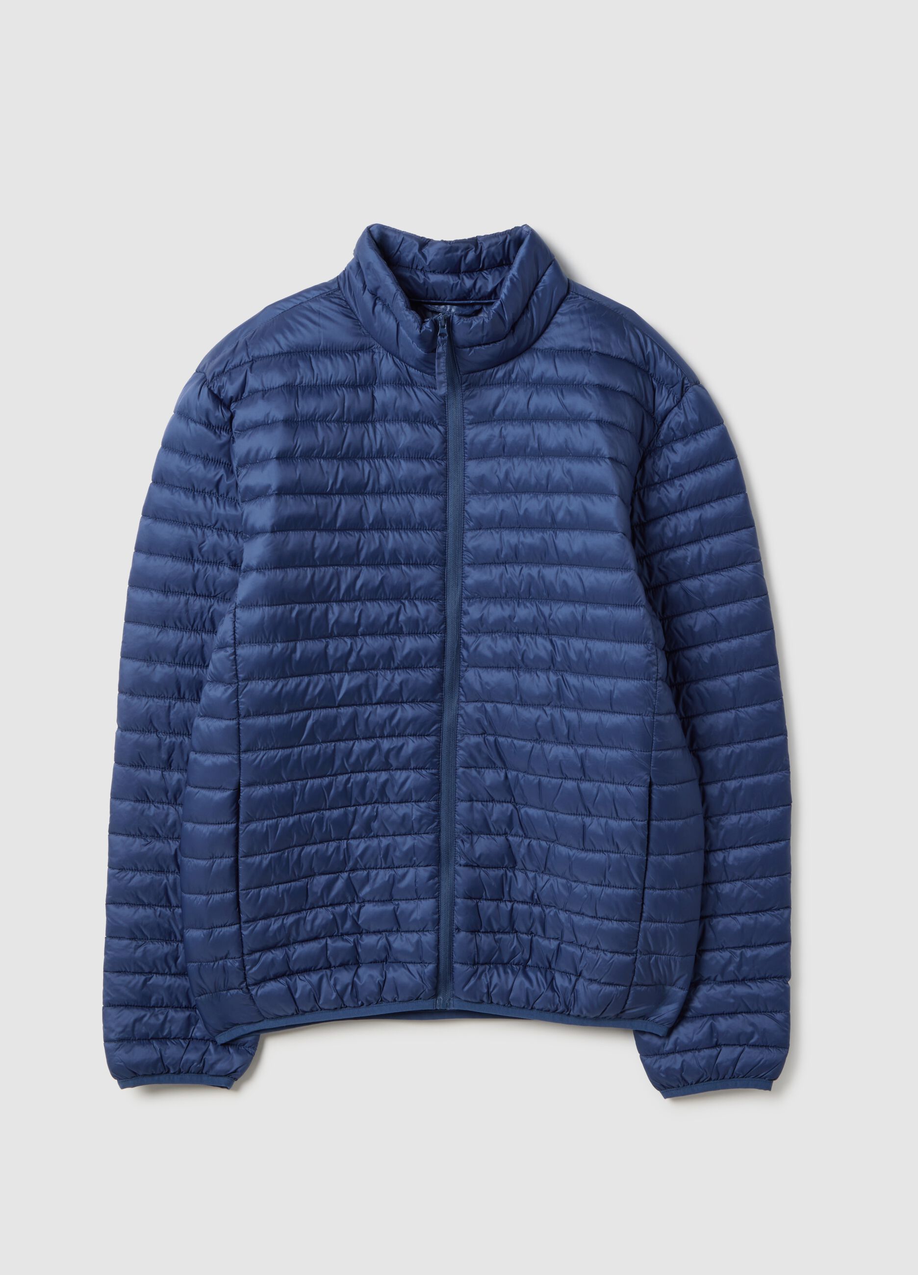 Giacca Ultralight imbottita blu regular fit con zip