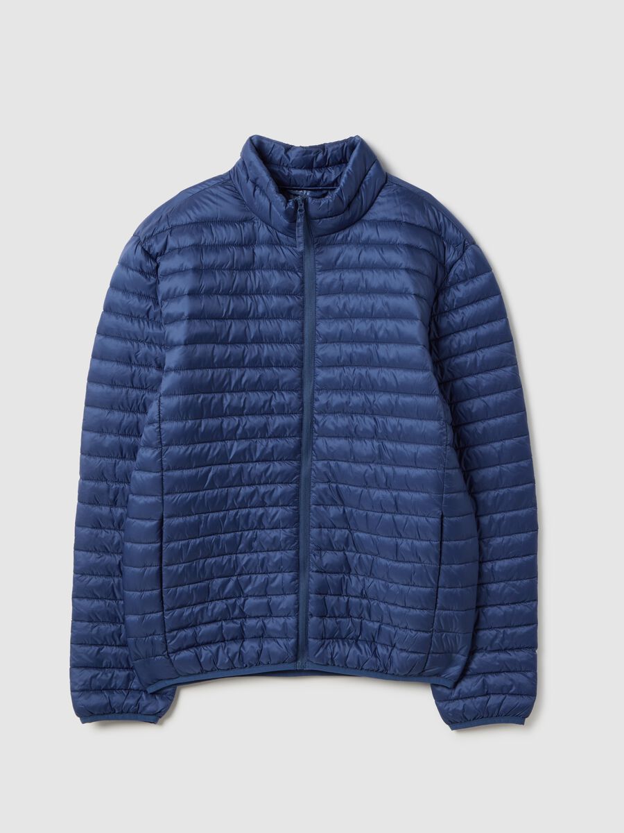 Giacca Ultralight imbottita blu regular fit con zip_4