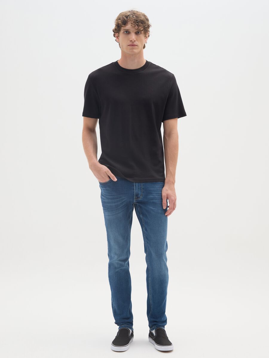 Jeans in denim blu slim fit_0