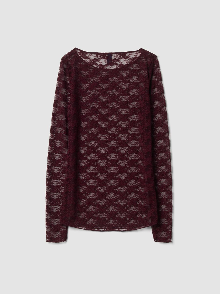 Purple stretch lace top, regular fit_2