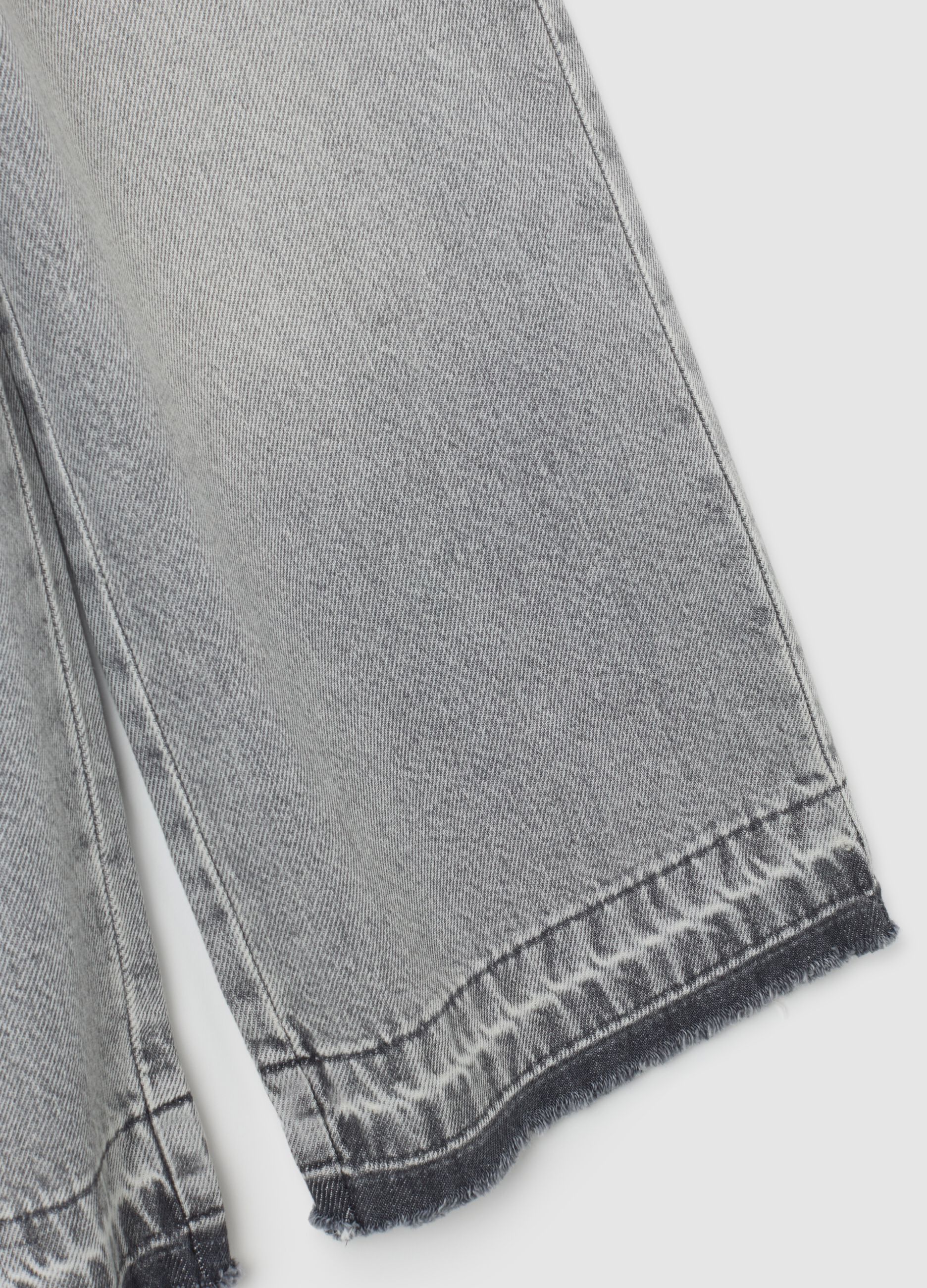 Jeans da bambina in puro cotone grigio wide leg