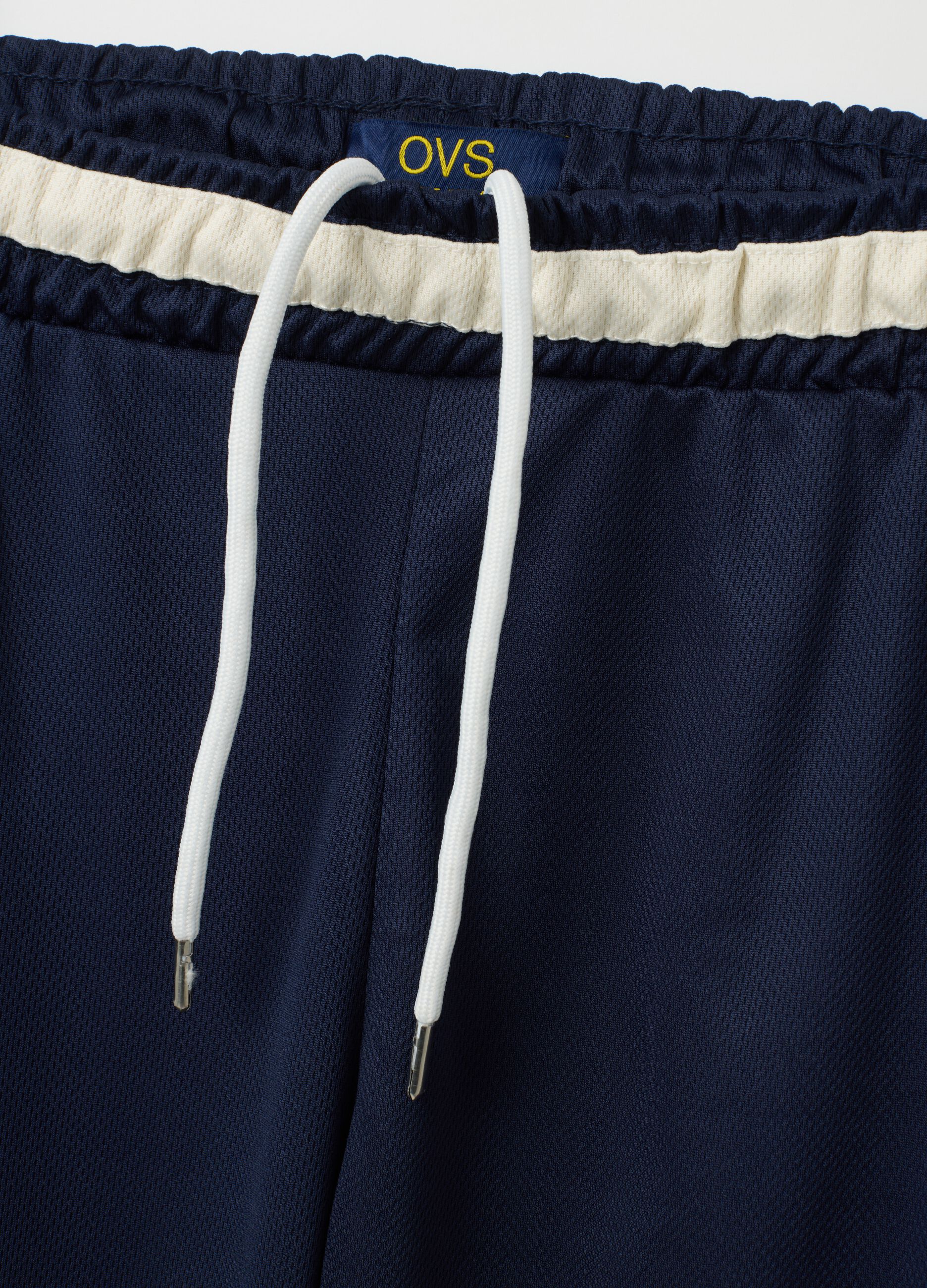 Men's Blue Relaxed Fit Fabric Shorts