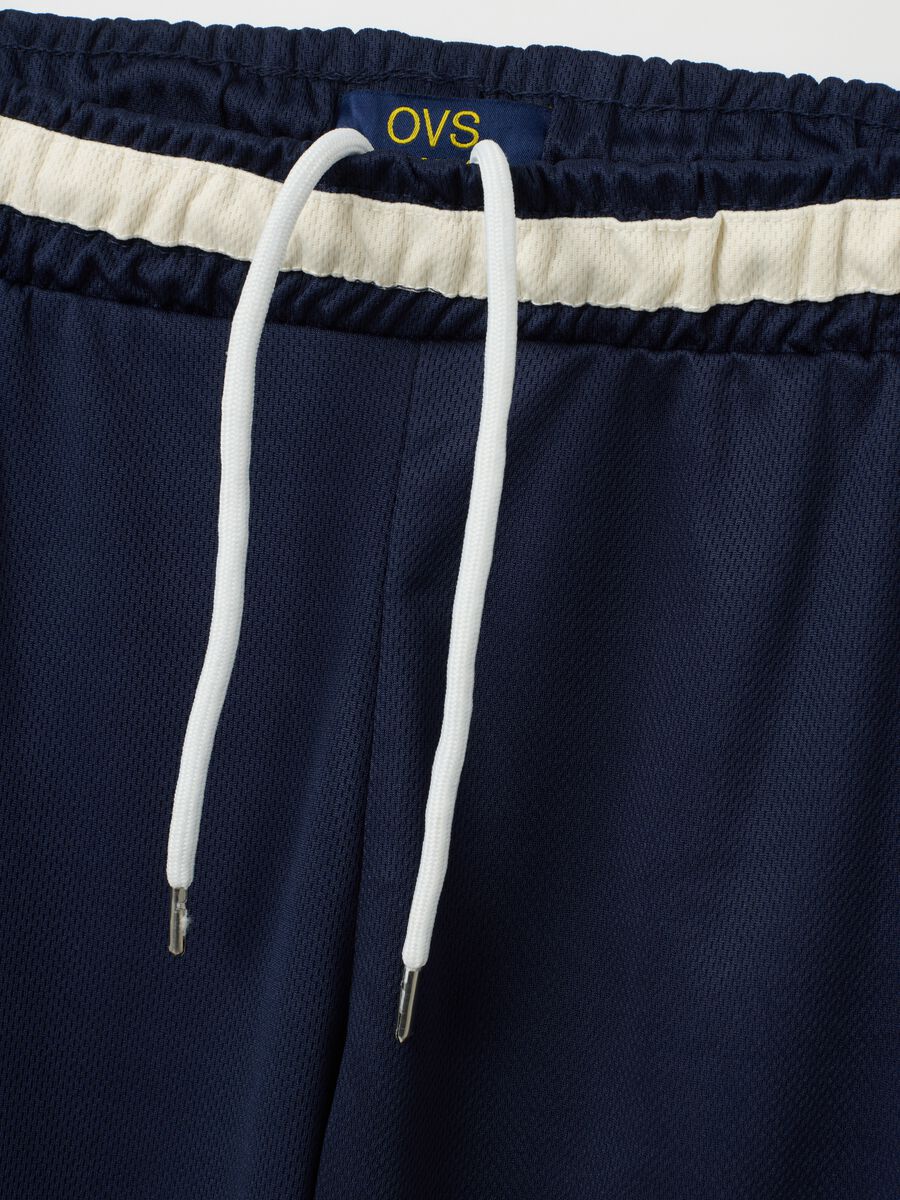 Shorts da uomo in tessuto blu relaxed fit_1