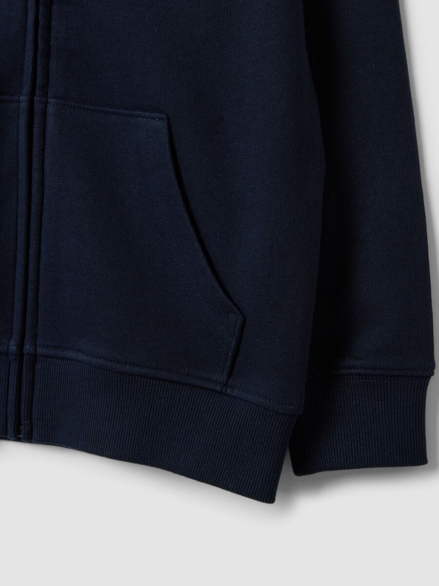 Felpa blu con cappuccio in puro cotone organico per bambino regular fit_3