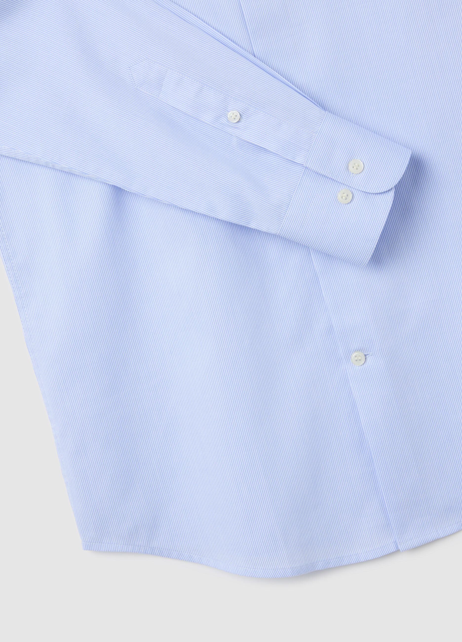 Men's pure cotton blue slim fit easy iron shirt