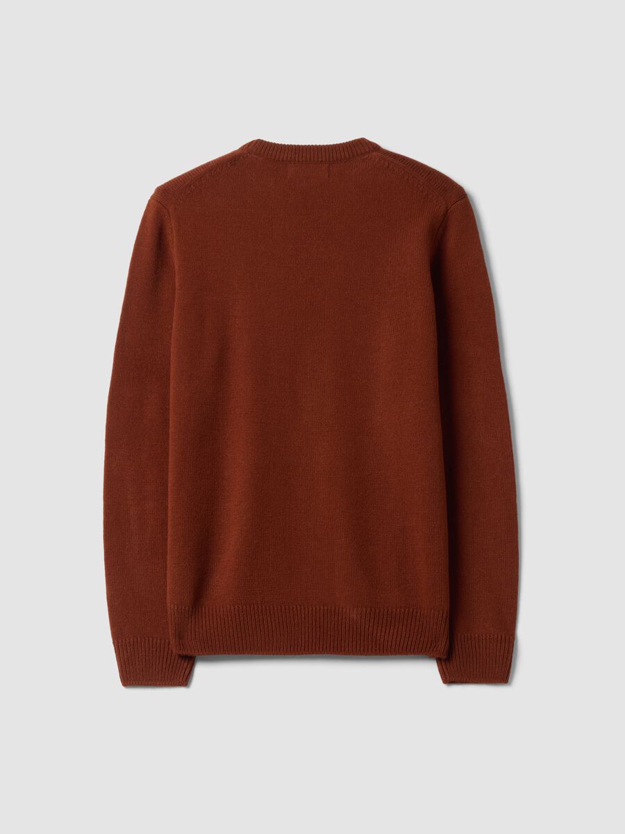 Maglia marrone girocollo in jersey knit regular fit_2