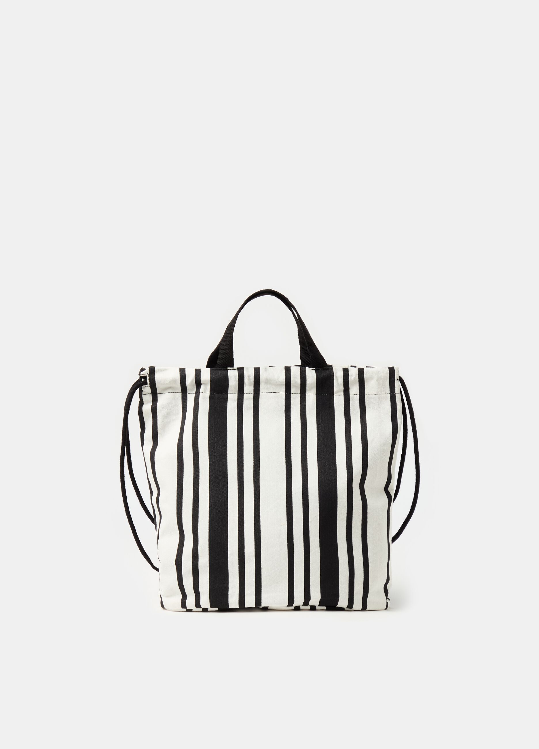 Sack backpack with striped pattern