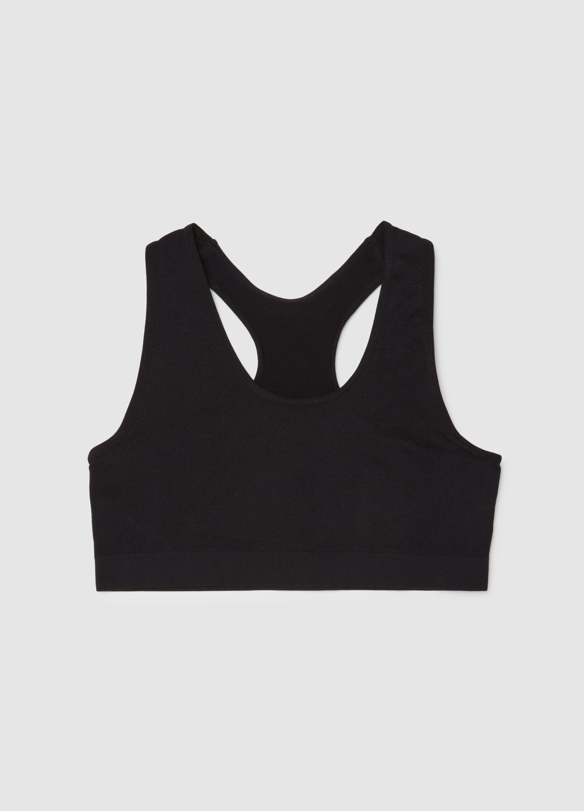 Girls' black stretch blend sports top