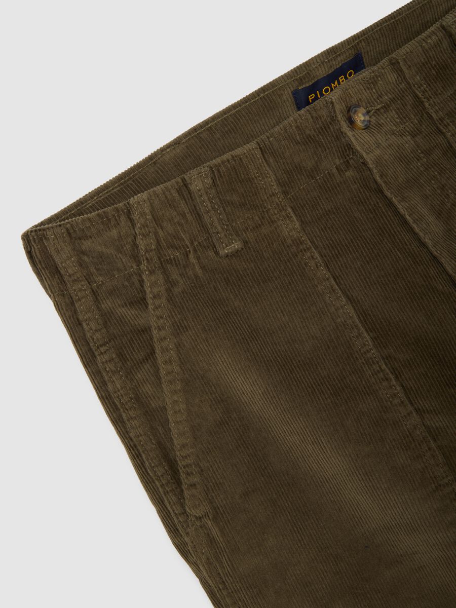 Pantaloni in velluto elasticizzato verdi_1