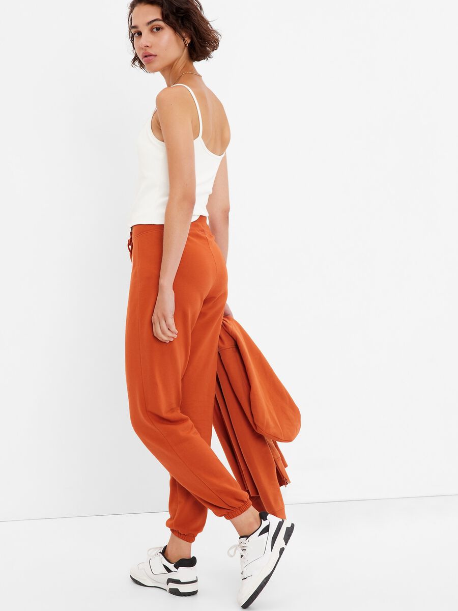 Joggers in felpa con coulisse e ricamo logo_1