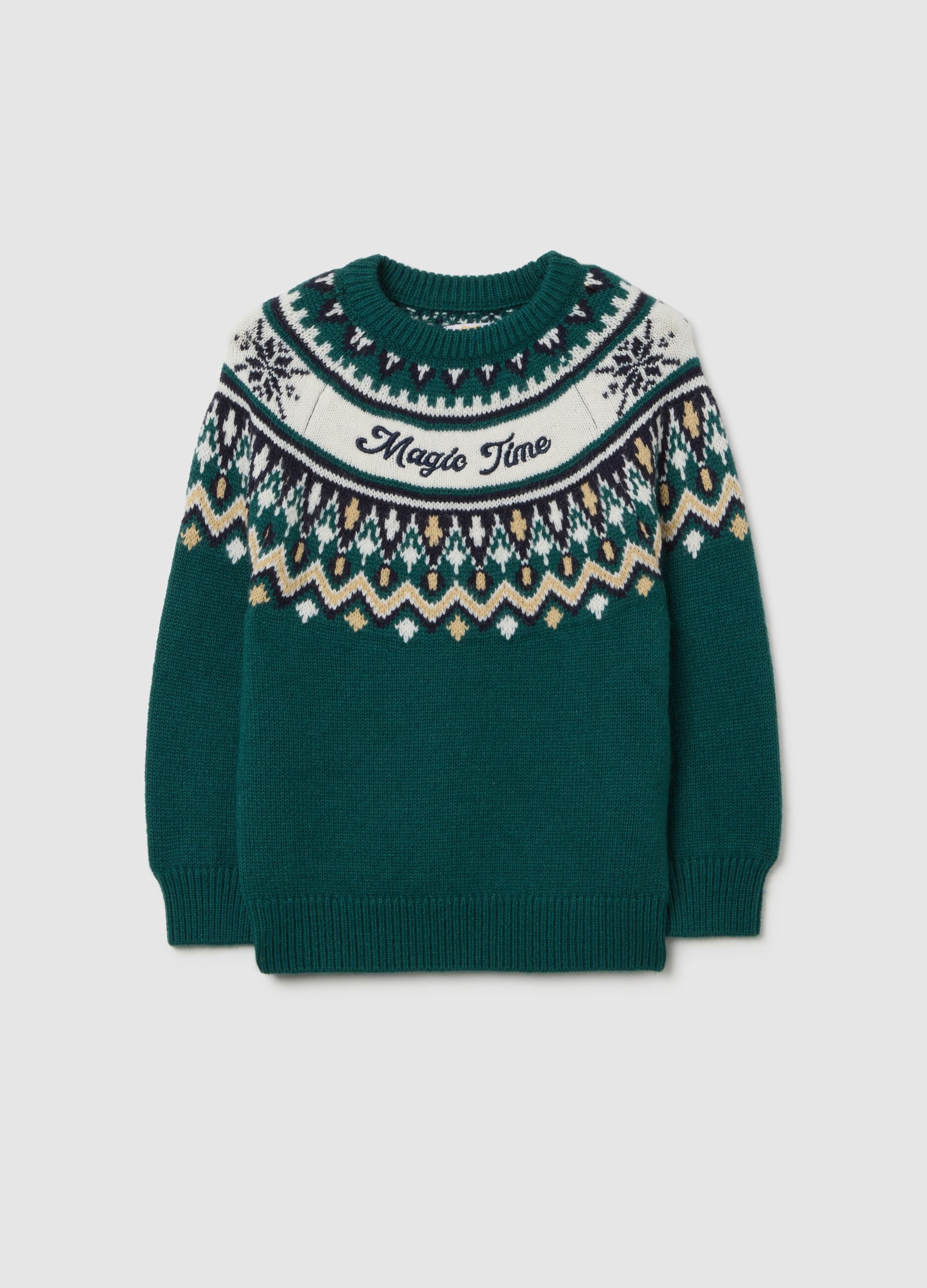 Multicolour children's sweater regular fit with Christmas pattern