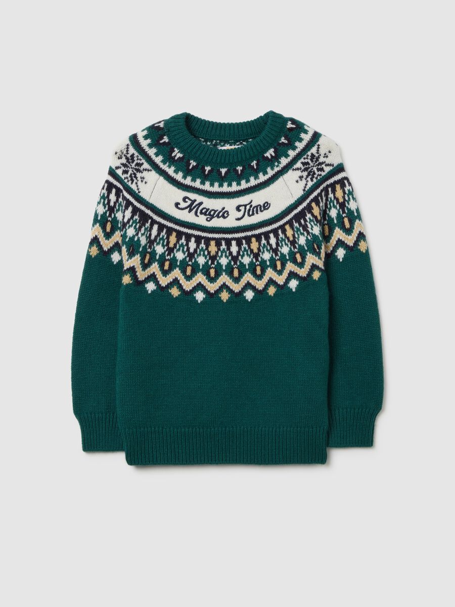 Multicolour children's sweater regular fit with Christmas pattern_0