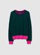 Green pure wool jumper with contrast cuffs_4