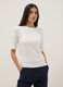 White stretch viscose regular fit boat neck t-shirt_2