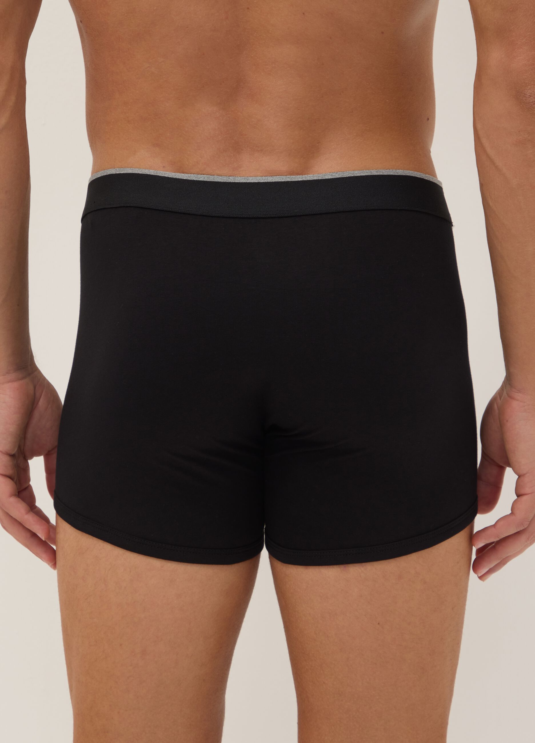 2-pack of black stretch Supima cotton boxer shorts