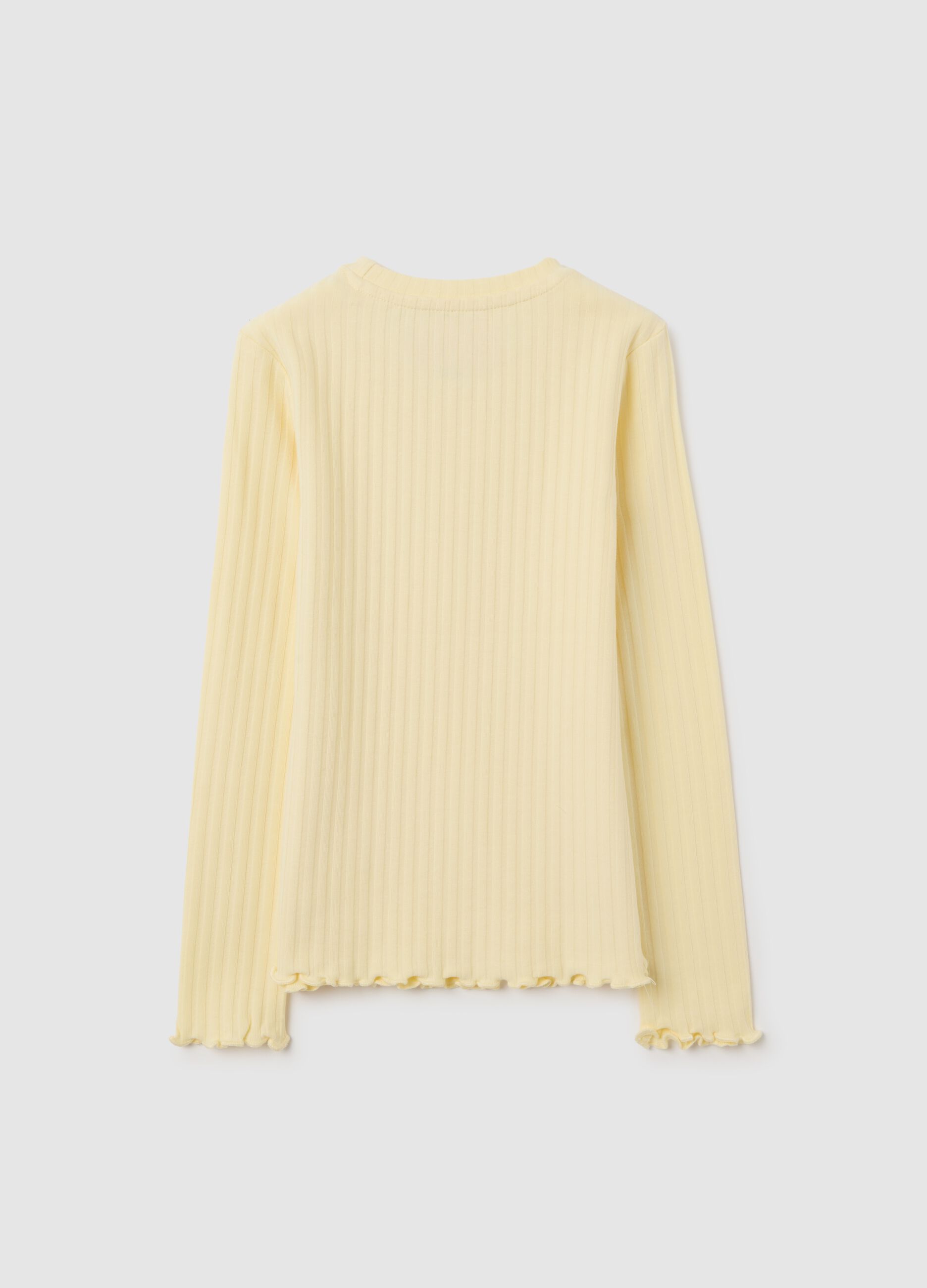 Girls' yellow cotton regular fit top
