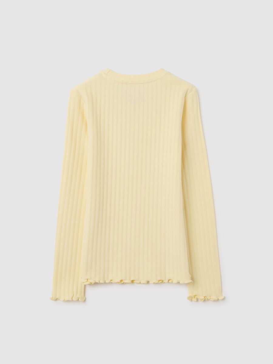 Girls' yellow cotton regular fit top_1