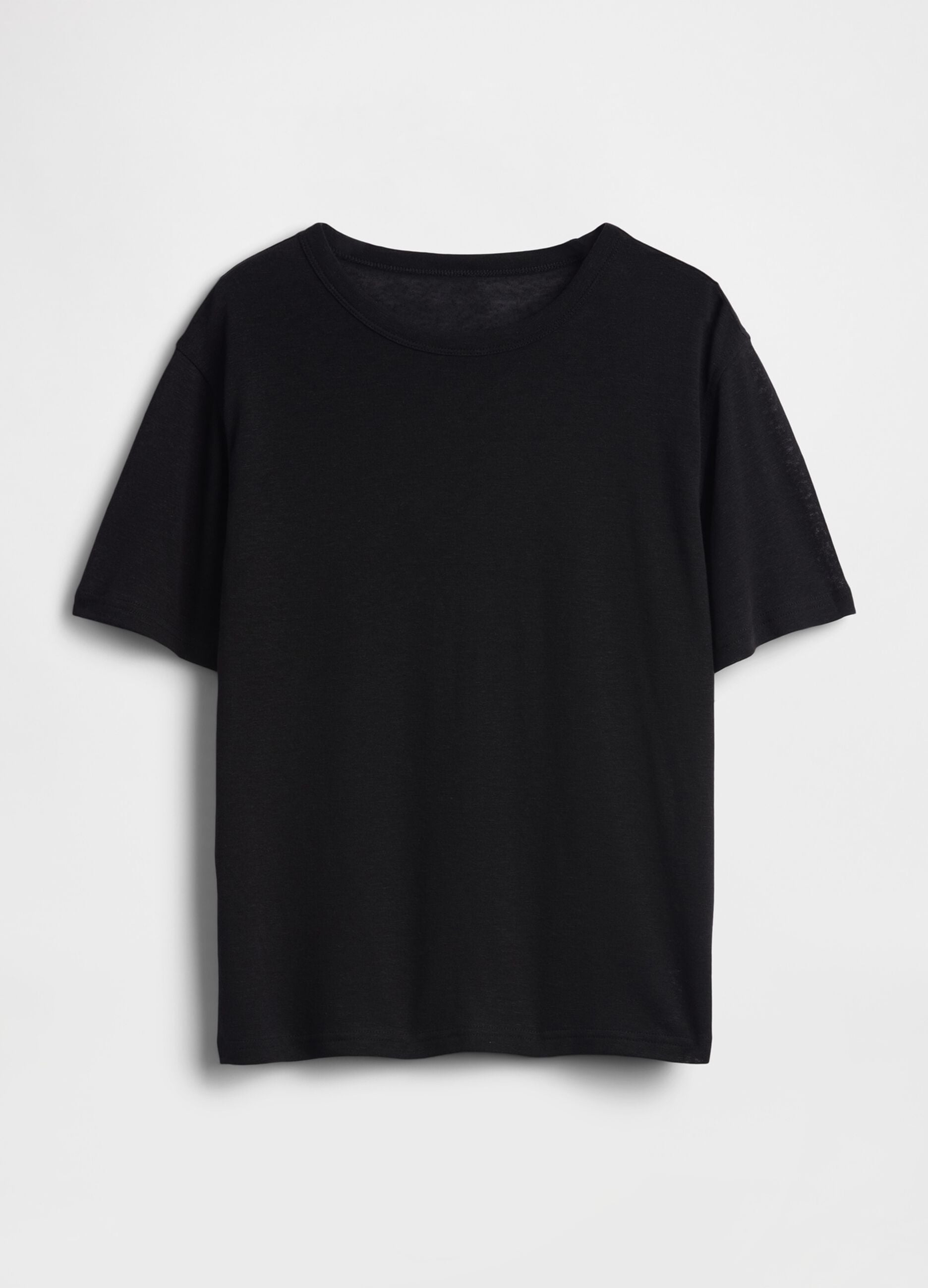 Short-sleeve linen-blend T-shirt