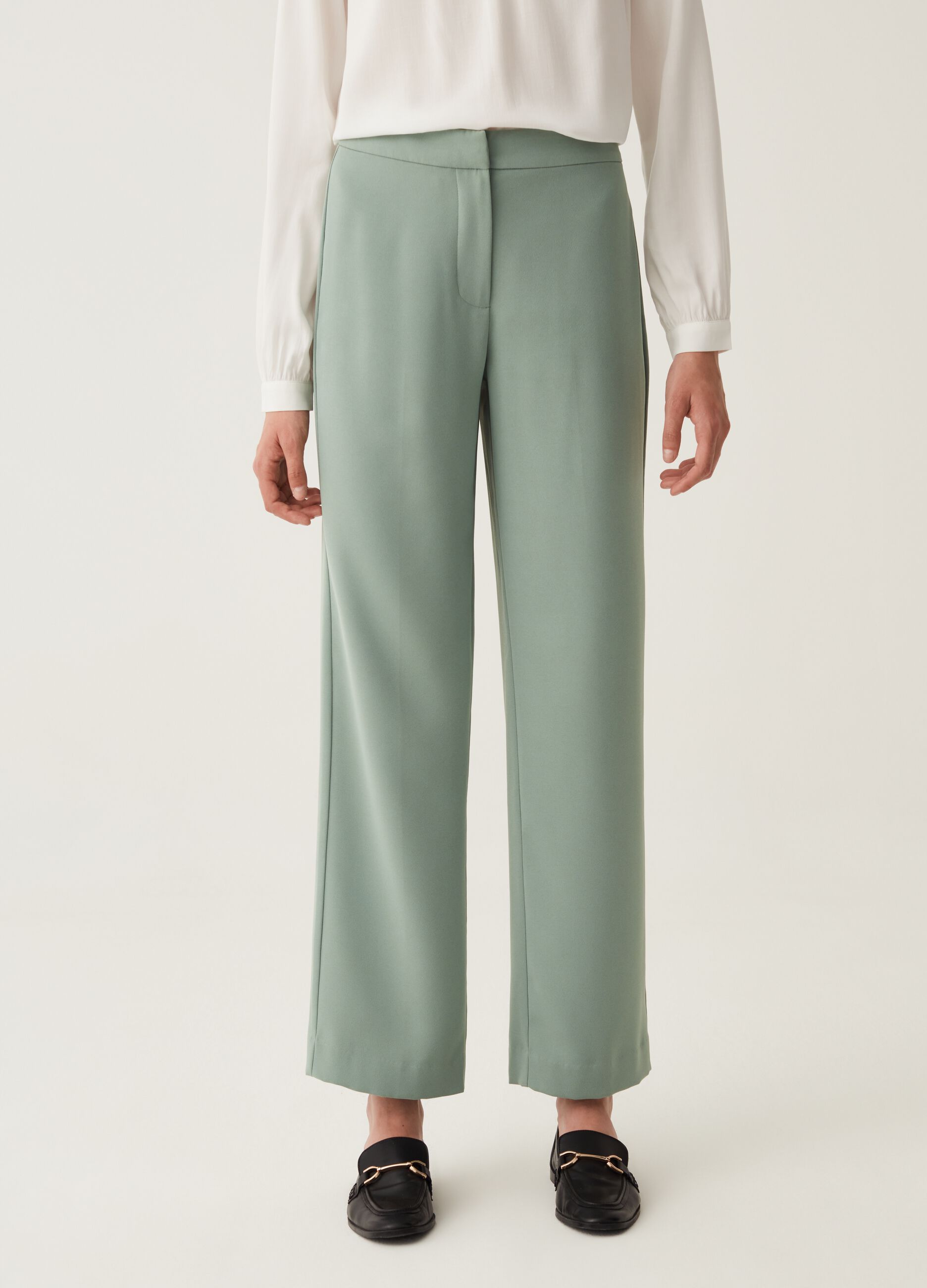 Pantalone cropped flare fit_1