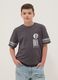 Boy's grey pure cotton t-shirt relaxed fit Brooklyn Nets_0