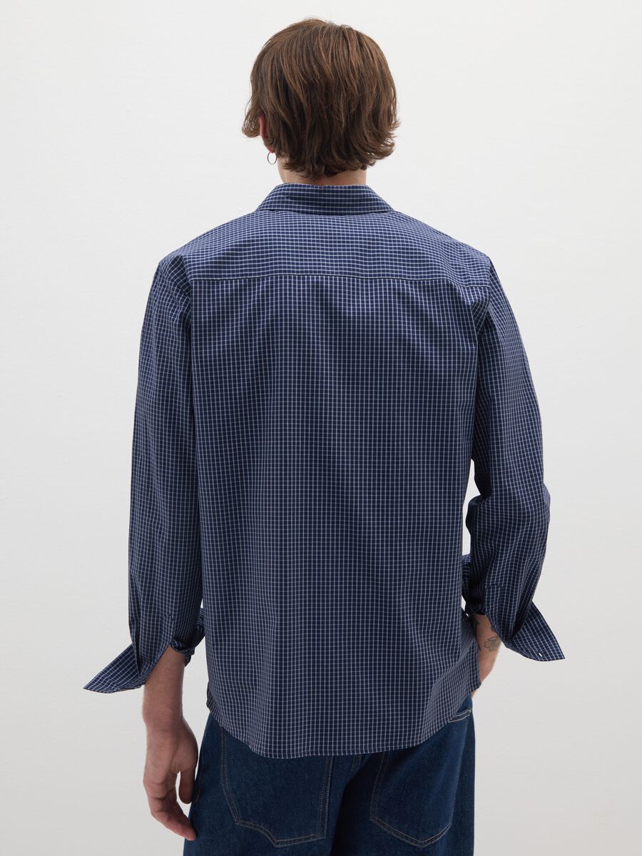 Blue pure cotton shirt regular fit_3