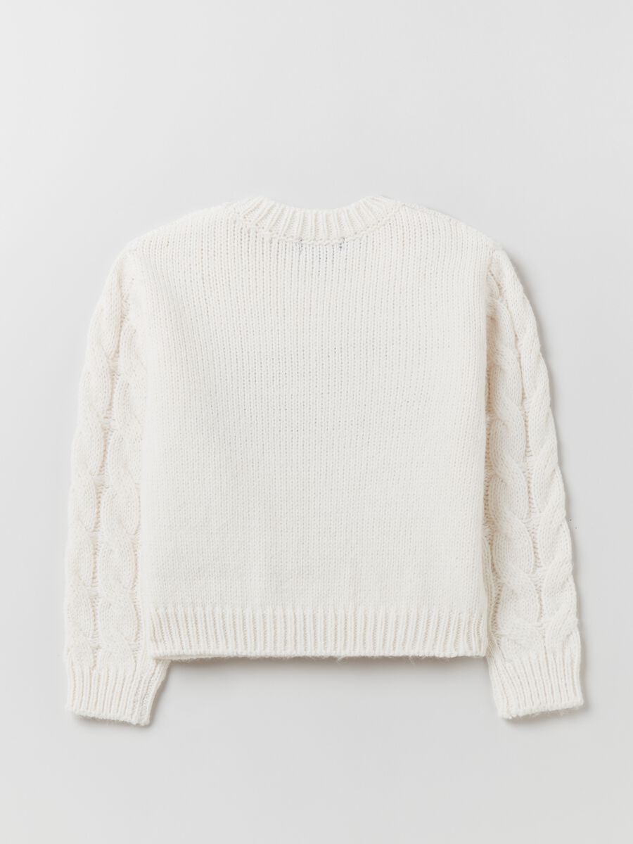 Pullover natalizio con lavorazione a trecce_4