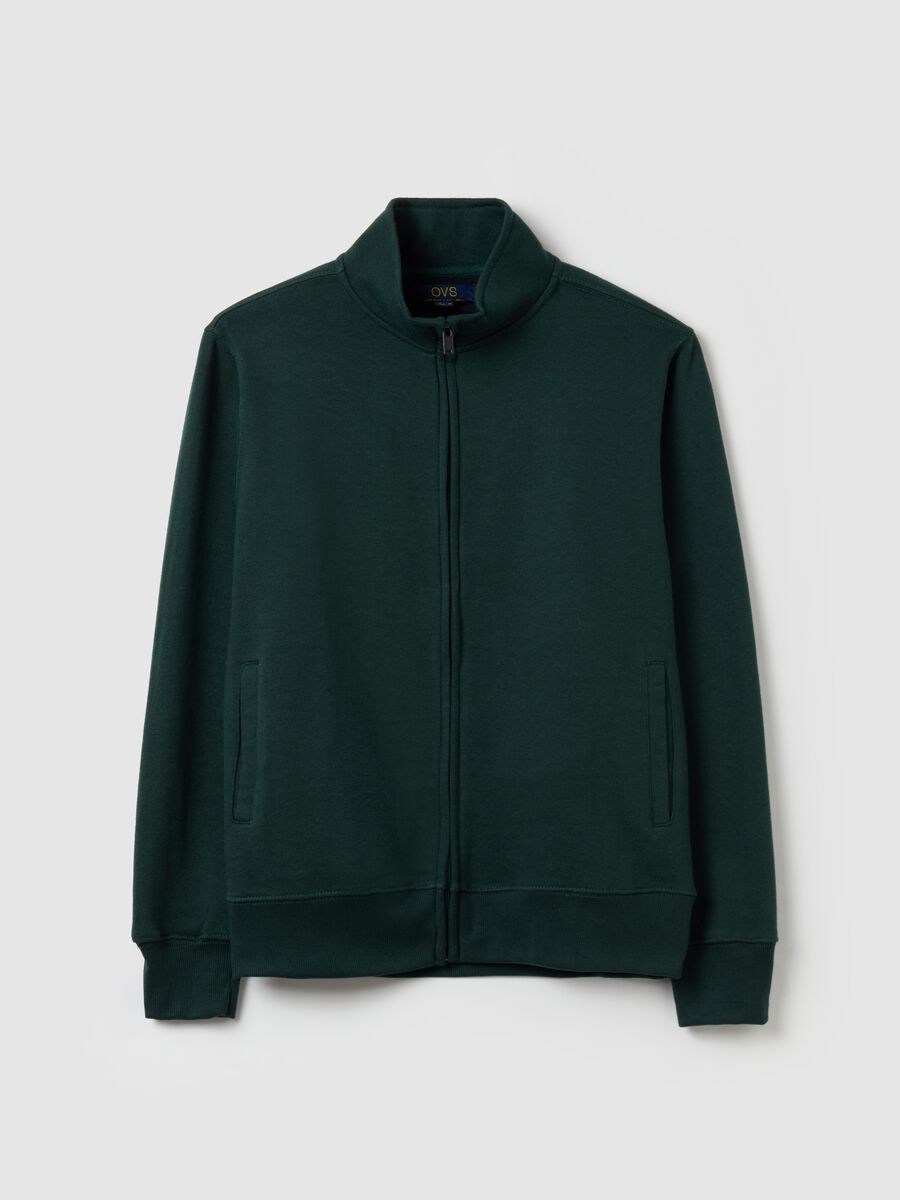 Fleece full-zip sweatshirt with high neck_4